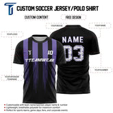 Violet Stripes Custom Team Adult Youth Soccer Jersey